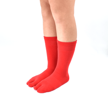 画像をギャラリービューアに読み込む, ソリッドカラー 足袋クルーソックス【レッド】