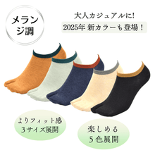 画像をギャラリービューアに読み込む, メランジ調 足袋スニーカーソックス