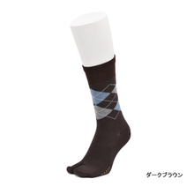 Load images into the gallery viewer,Argyle pattern tabi crew socks