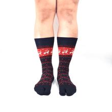 Load images into the gallery viewer,Nordic pattern wool mix tabi crew socks